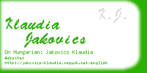 klaudia jakovics business card